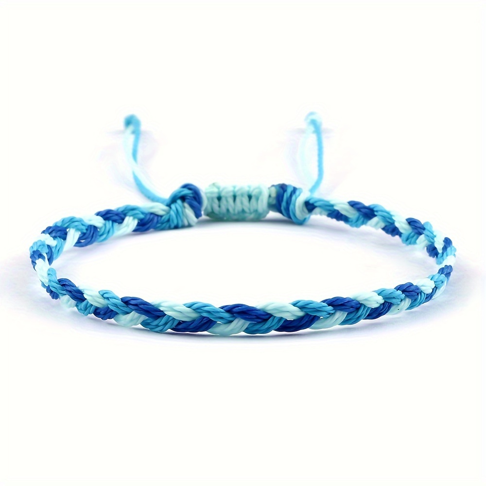 Colorful 3 Strand Braided Bracelet with Adjustable Length